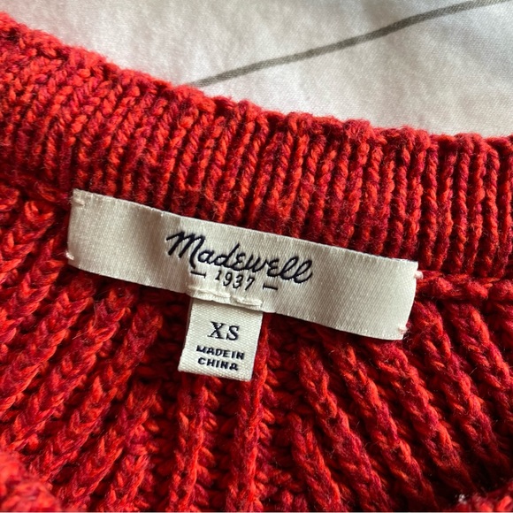 Madewell Red Cable-knit Sweater - Picture 4 of 4
